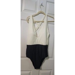 SummerSalt One piece Sz 14 Swimsuit  Black/Ivory NWT A53
